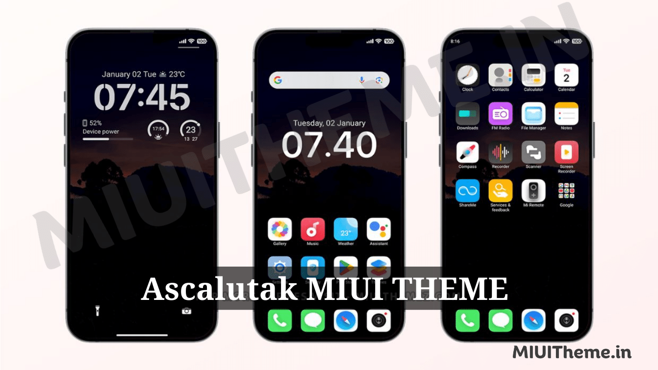 Ascalutak MIUI Theme for Xiaomi Phones with iOS Style Lockscreen