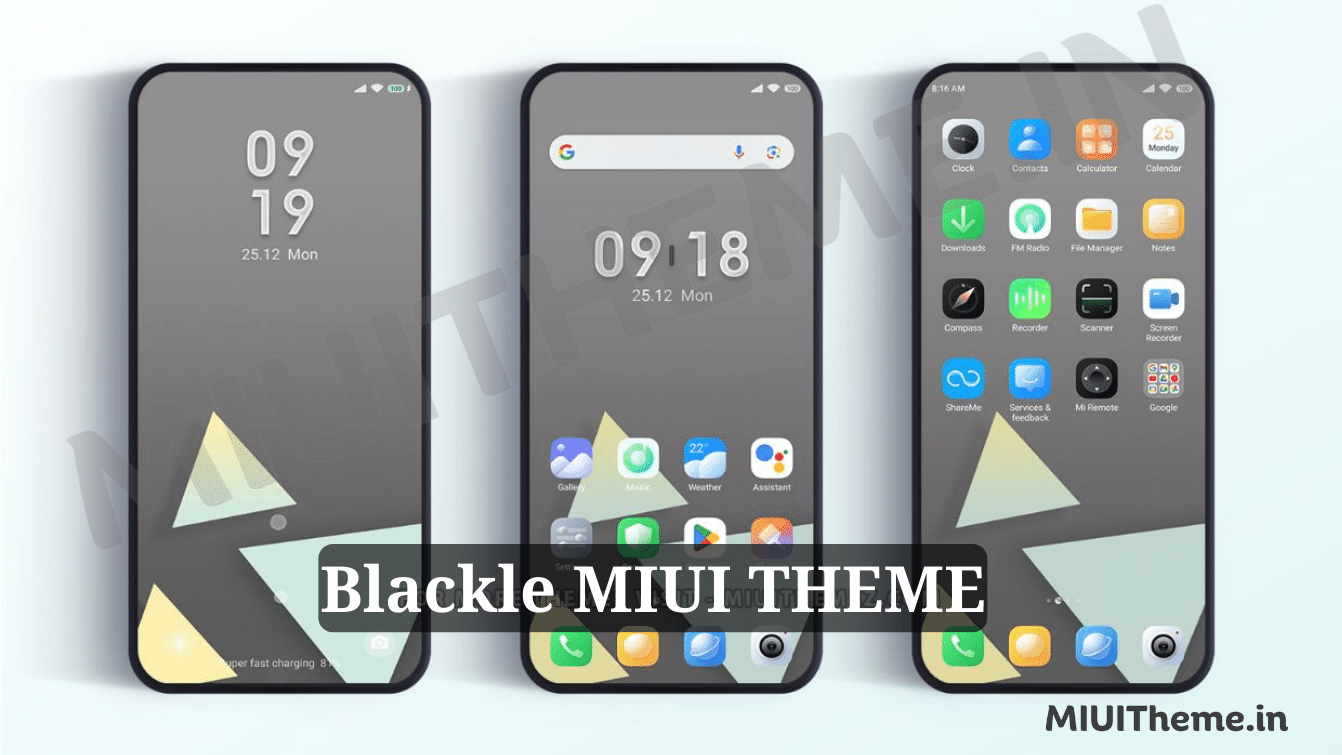Blackle MIUI Theme for Xiaomi Phones with Dynamic App Icons