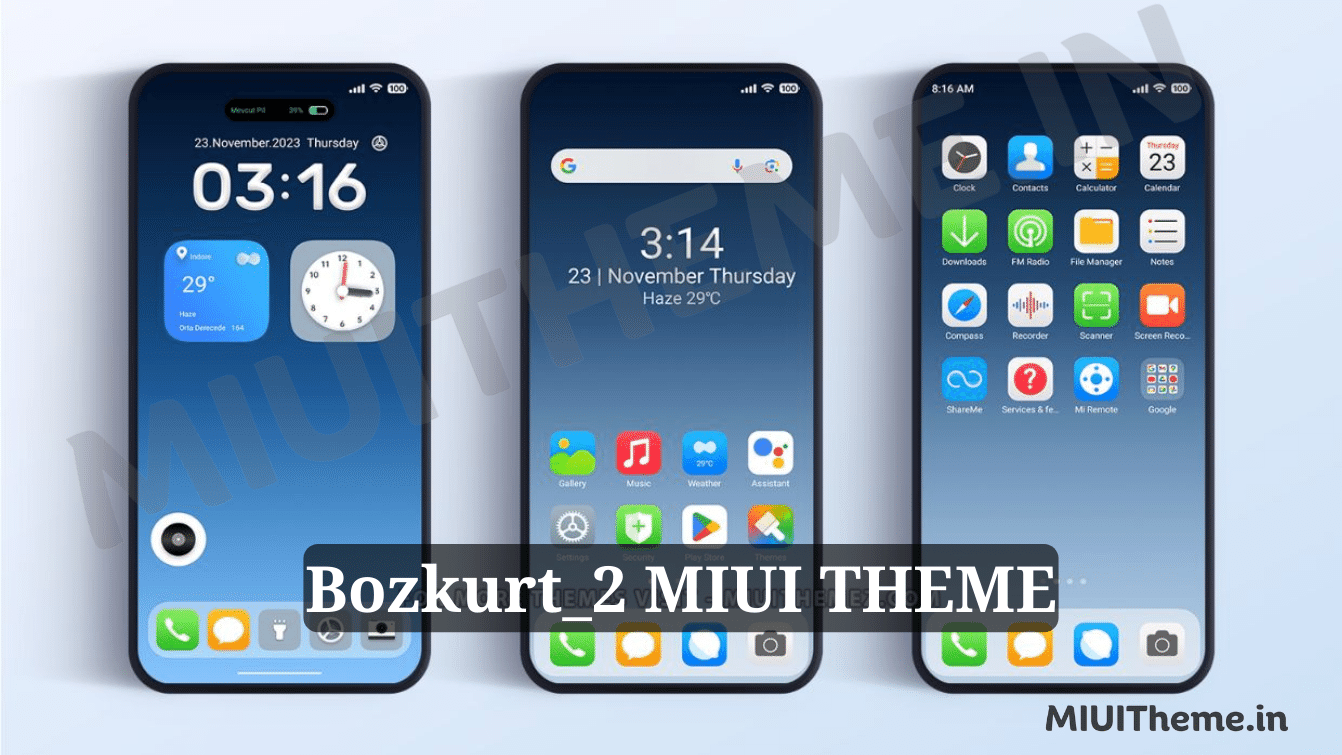Bozkurt_2 MIUI Theme for Xiaomi Phones with Minimal iOS Experience