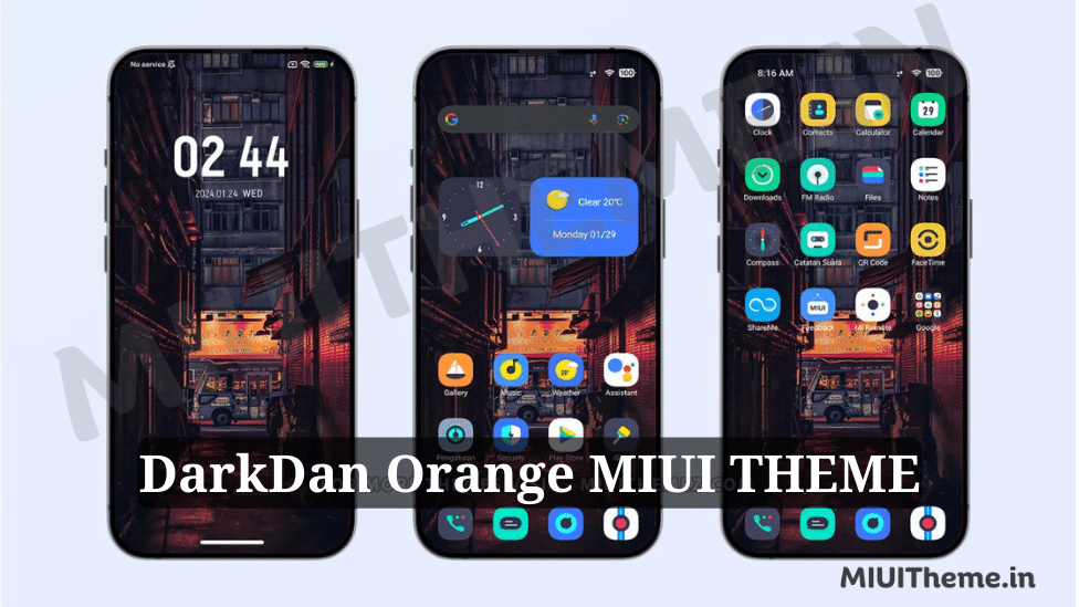 DarkDan Orange MIUI Theme for Xiaomi Phones with Dynamic App Icons