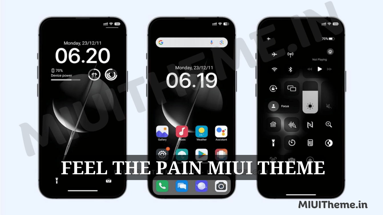 FEEL THE PAIN MIUI Theme for Xiaomi Phones with Dark iOS Experience