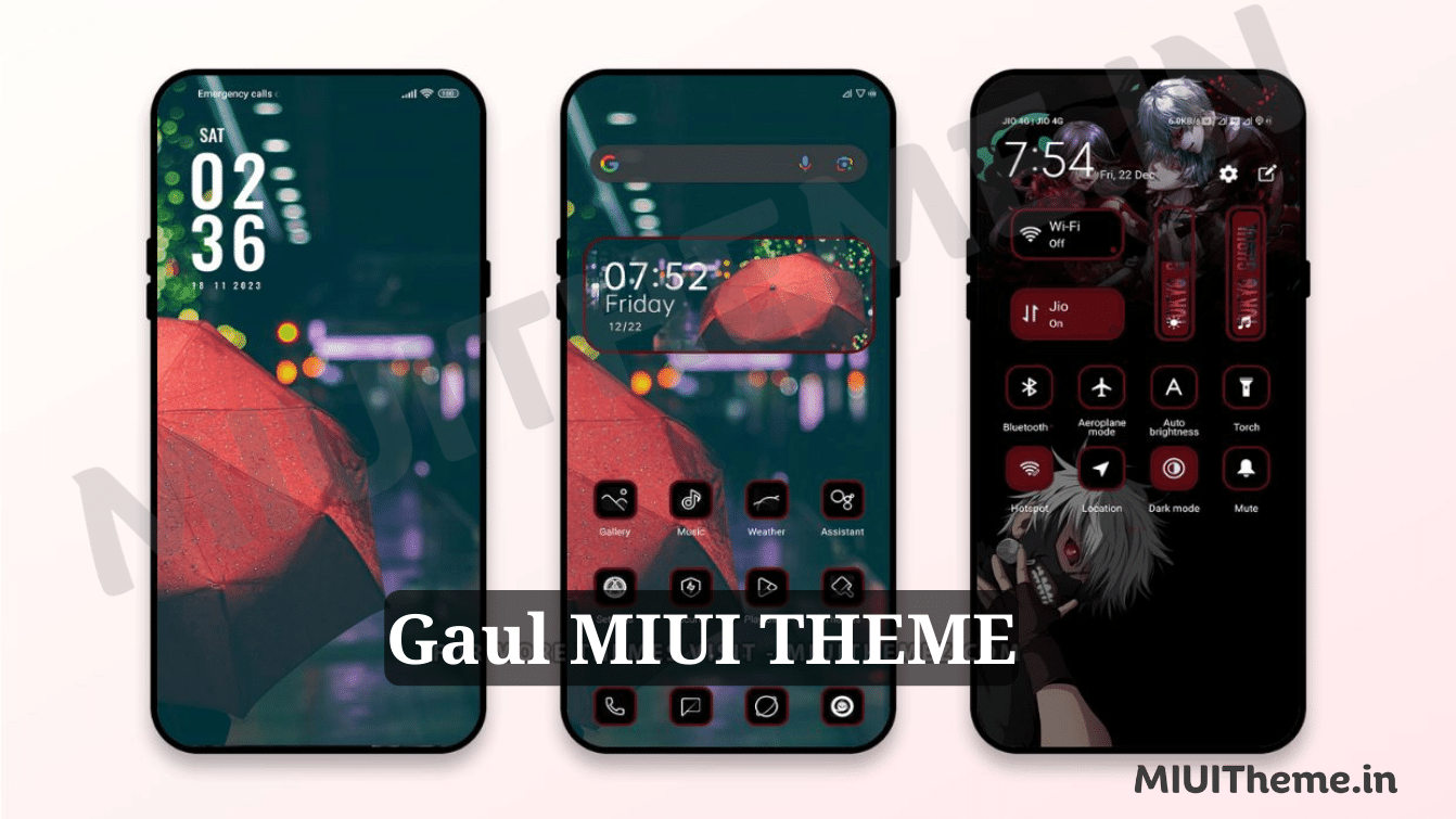 Gaul MIUI Theme for Xiaomi Phones with Dark Anime Experience