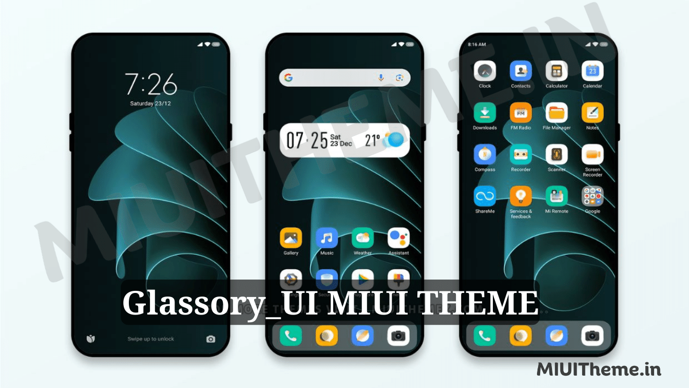 Glassory_UI MIUI Theme for Xiaomi Phones with Animated App Icons