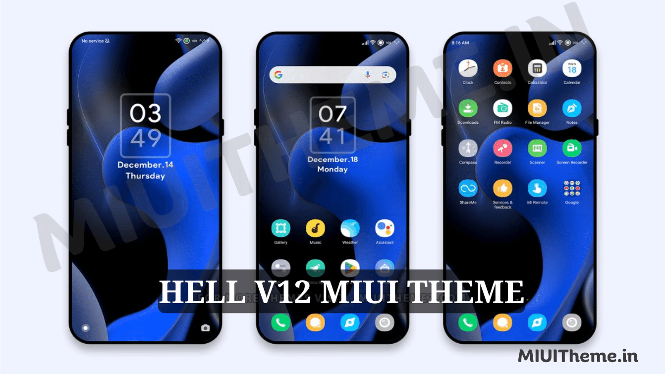 Hell v12 MIUI Theme for Xiaomi Phones with Dynamic Lockscreen
