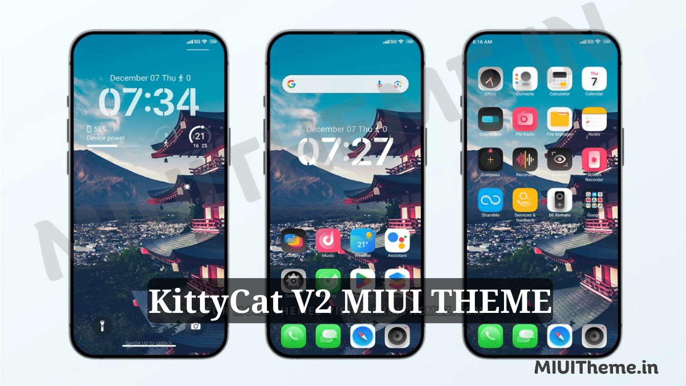 KittyCat v2 MIUI Theme for Xiaomi Phones with iOS Style