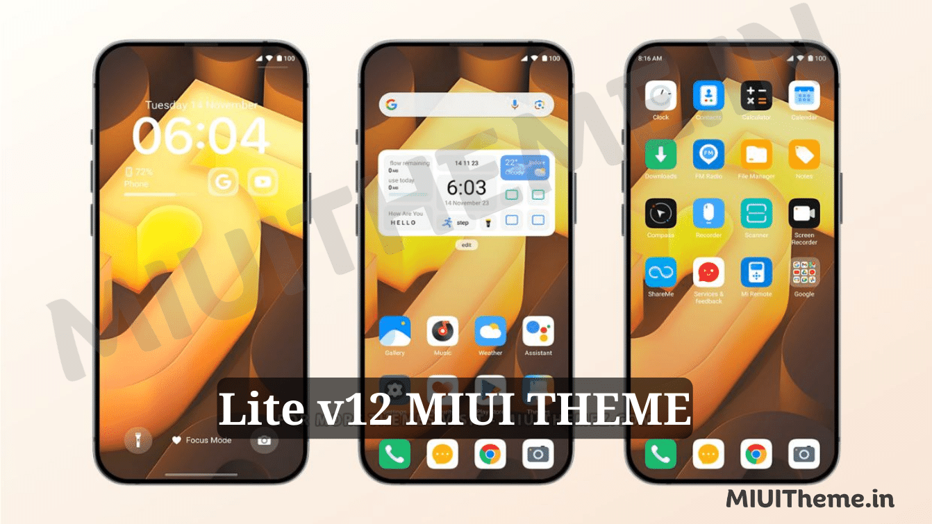 Lite v12 MIUI Theme for Xiaomi Phones with Minimal iOS Experience