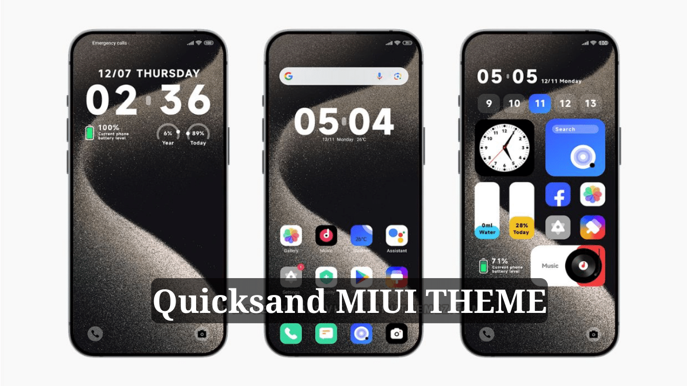Quicksand MIUI Theme for Xiaomi Phones with Dynamic iOS Lockscreen & Icons