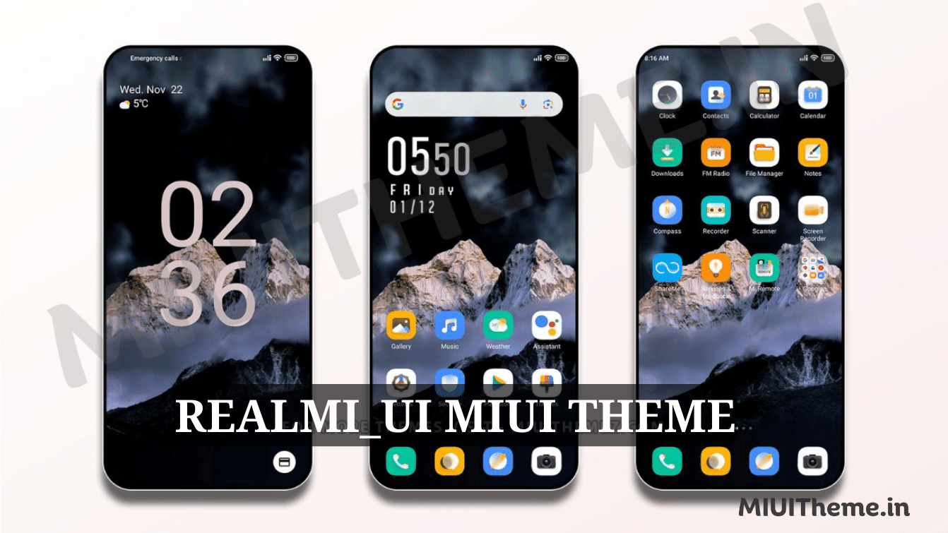 REALMI_UI MIUI Theme for Xiaomi Phones with Pixel Style Lockscreen