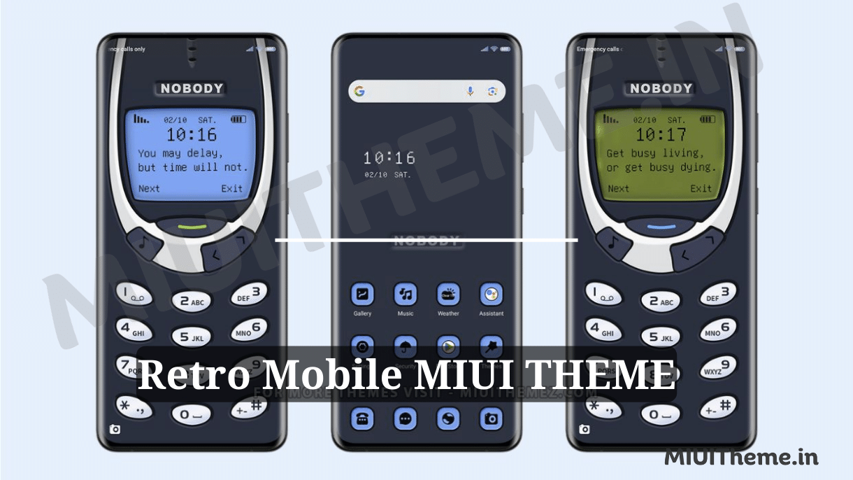 Retro Mobile MIUI Theme for Xiaomi Phones with Feature Phone Style