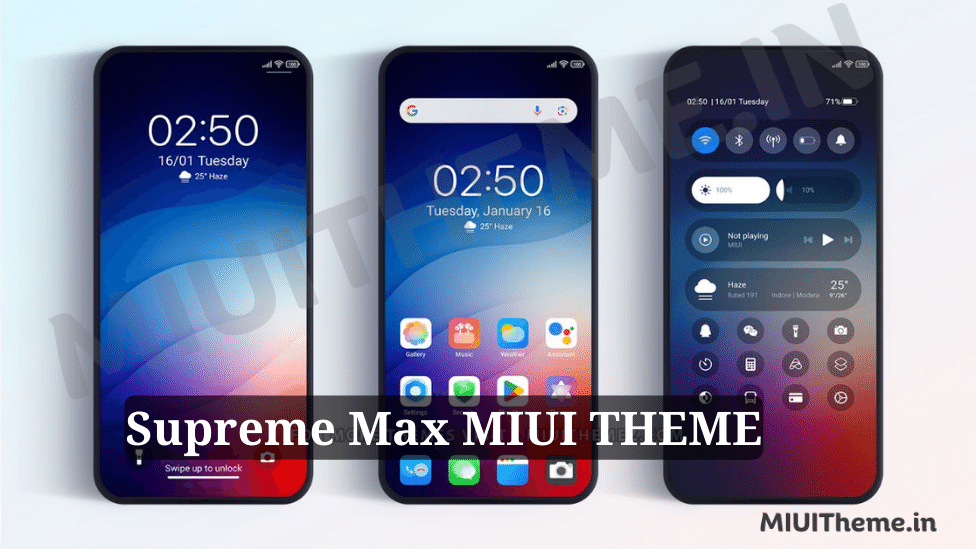 Supreme Max MIUI Theme for Xiaomi Phones with iOS Style Experience