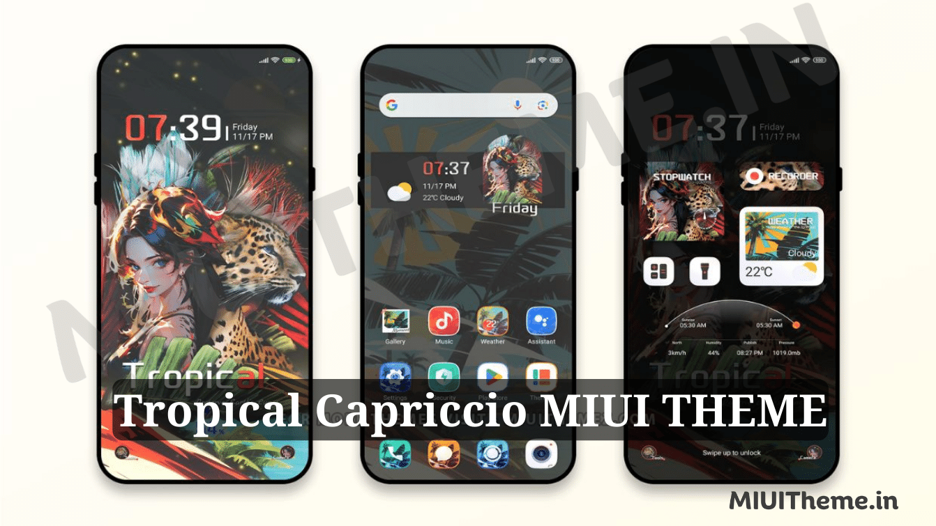 Tropical Capriccio MIUI Theme for Xiaomi Phones with Anime App Icons