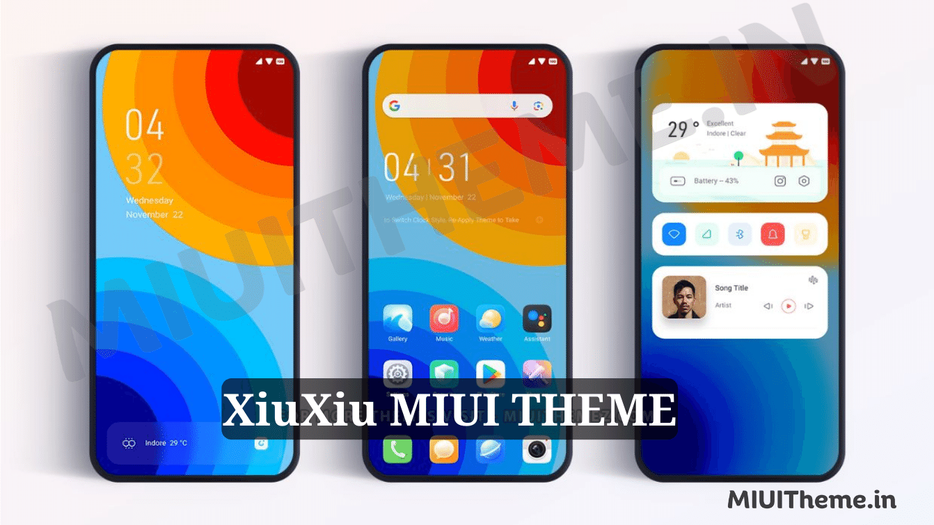 XiuXiu MIUI Theme for Xiaomi Phones with Minimal Features