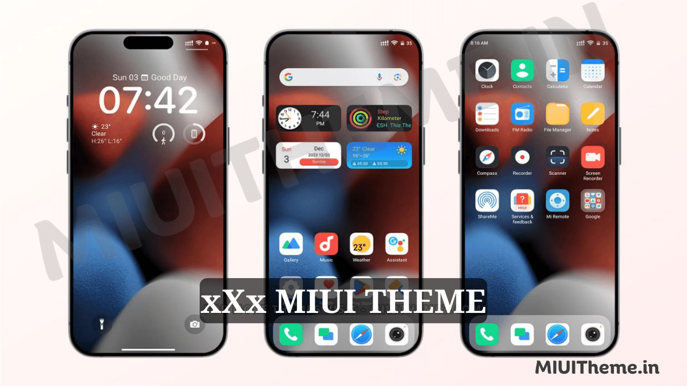 xXx MIUI Theme for Xiaomi Phones with iOS Style Lockscreen