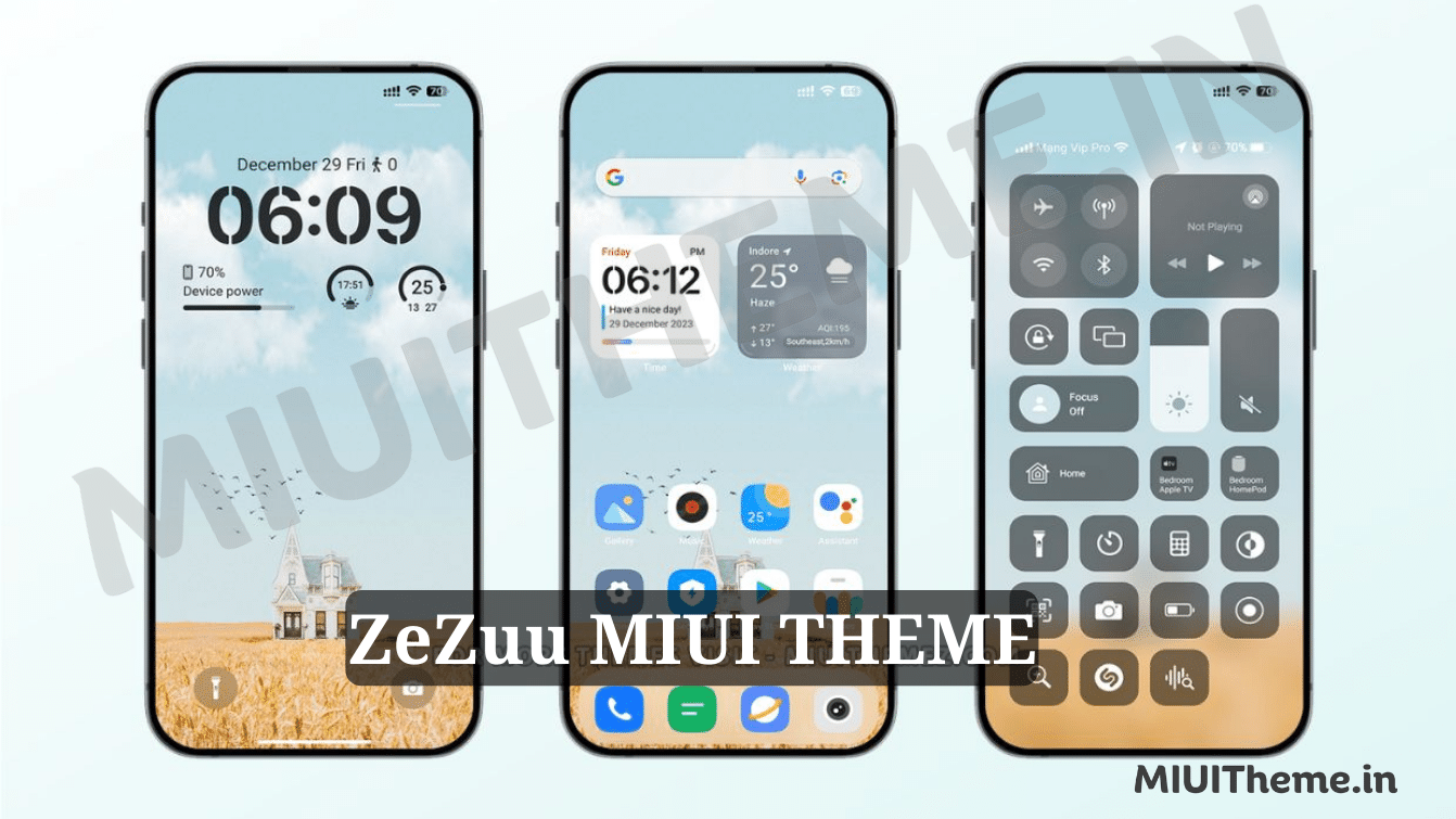 ZeZuu MIUI Theme for Xiaomi Phones with iOS Style Lockscreen