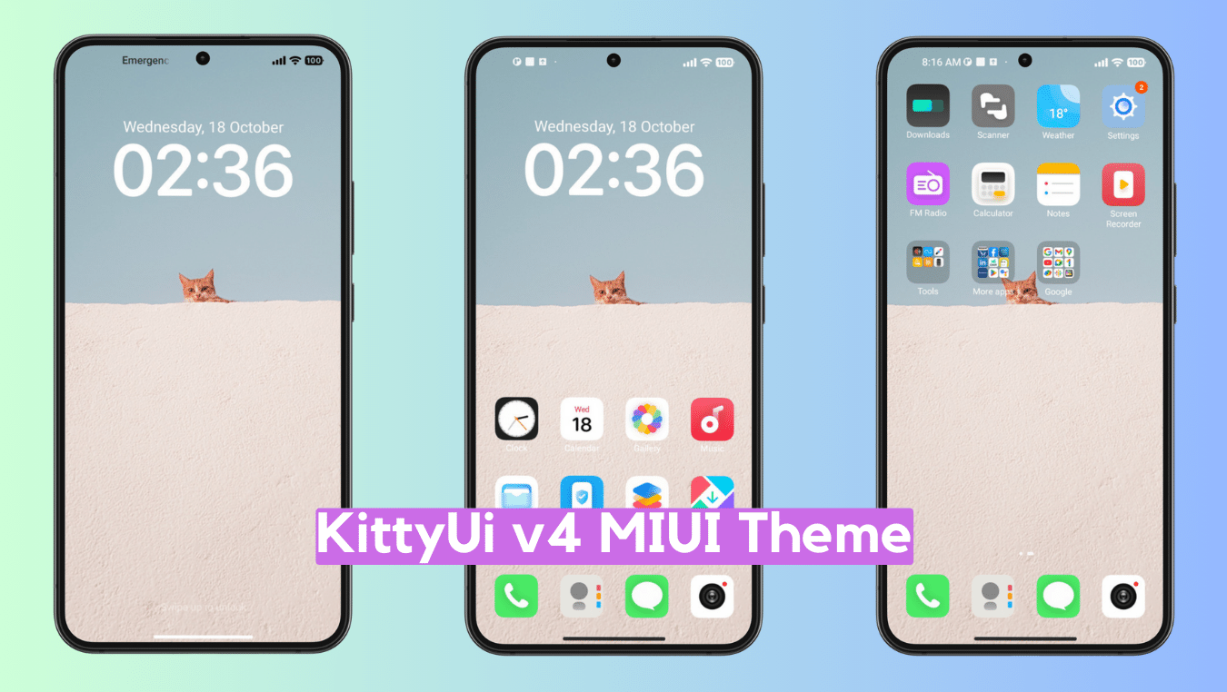 Kittyui v4 MIUI Theme for Xiaomi with Minimal Experience