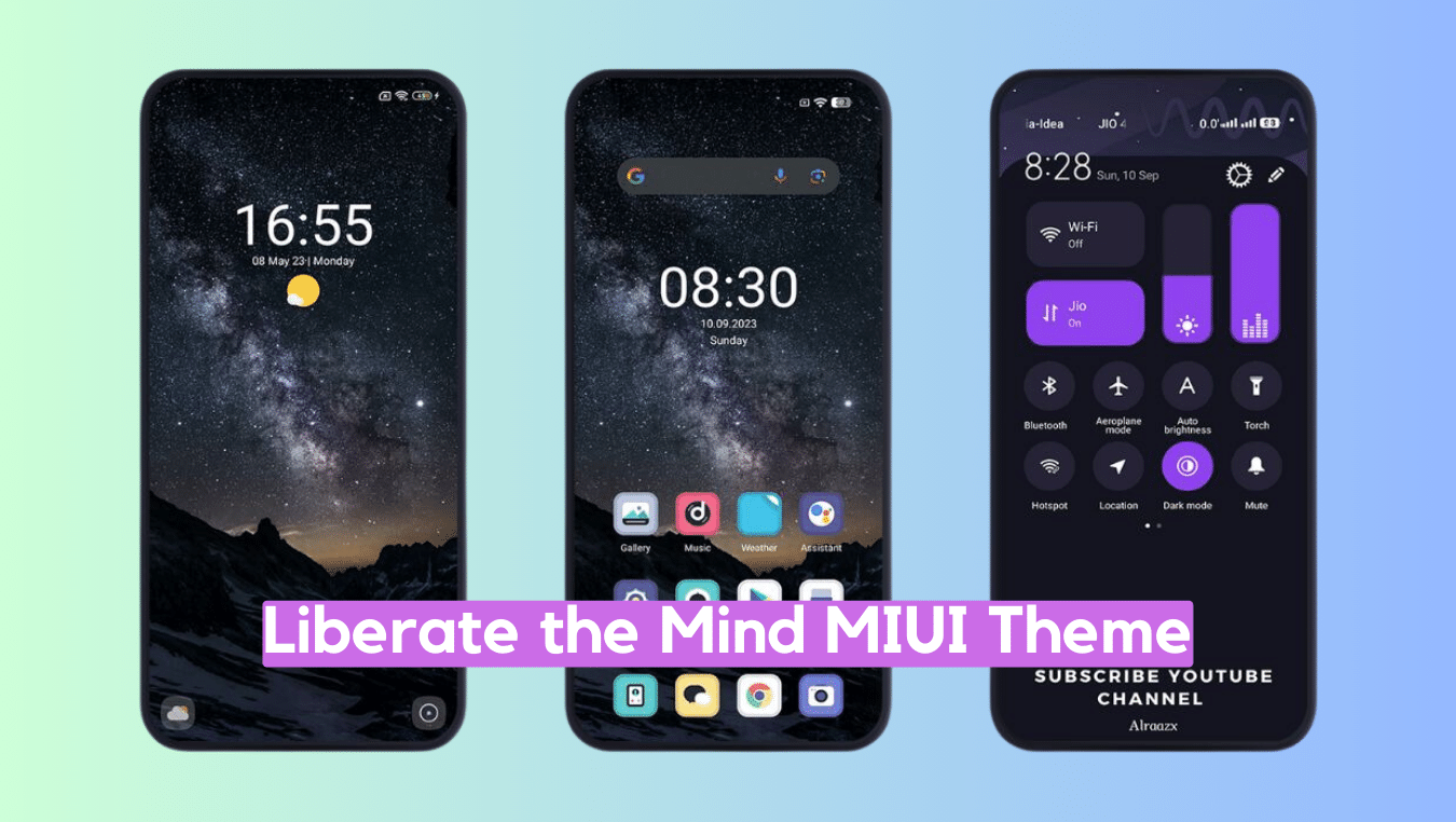 Liberate The Mind MIUI Theme for Xiaomi with Dynamic Dark Experience