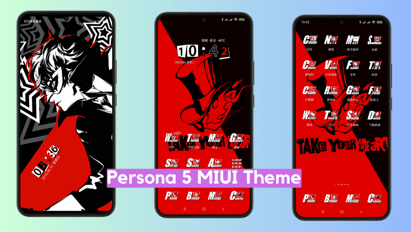 Persona 5 MIUI Theme for Xiaomi with Dynamic Anime Experience